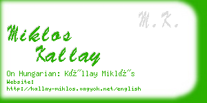 miklos kallay business card